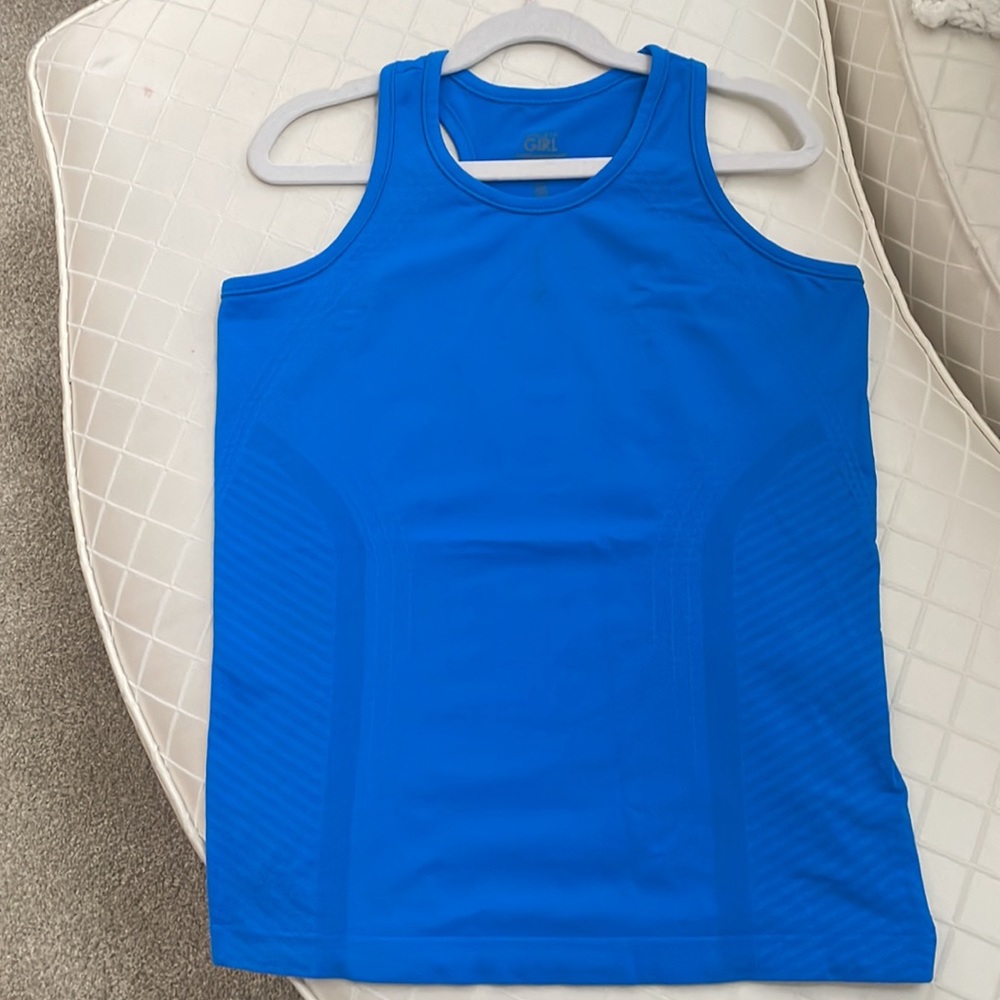 Athleta Girl racerback tank, blue, size L(12)